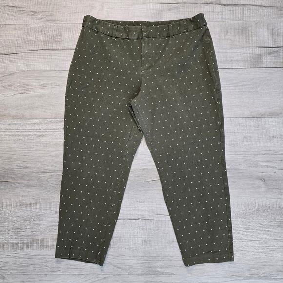 Dip Green/White Plus Capri Dress Pant WMNS Size 18 Regular Fit High Rise Casual - Picture 2 of 6